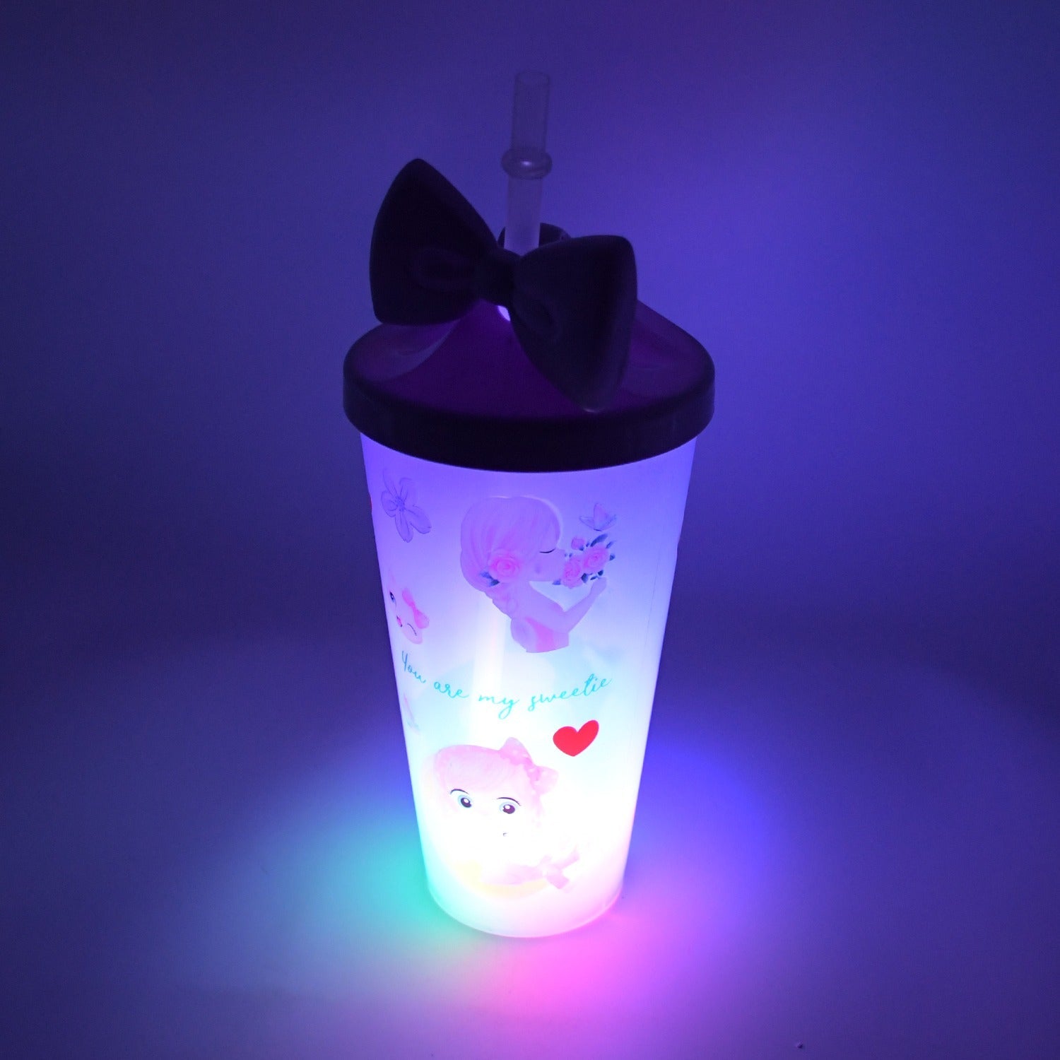 Unicorn Water Bottle with Straw & Lid for Kids (With Light) Unicorn Water Bottle with Straw & Lid for Kids (With Light)